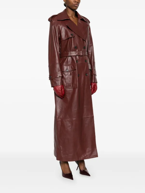 Giuseppe Di Morabito レザー トレンチコート | レッド | FARFETCH JP