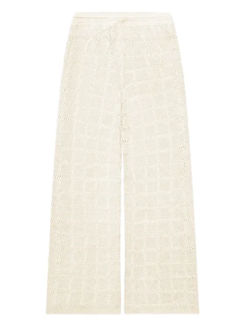 Calle Del Mar grid-pattern knit trousers
