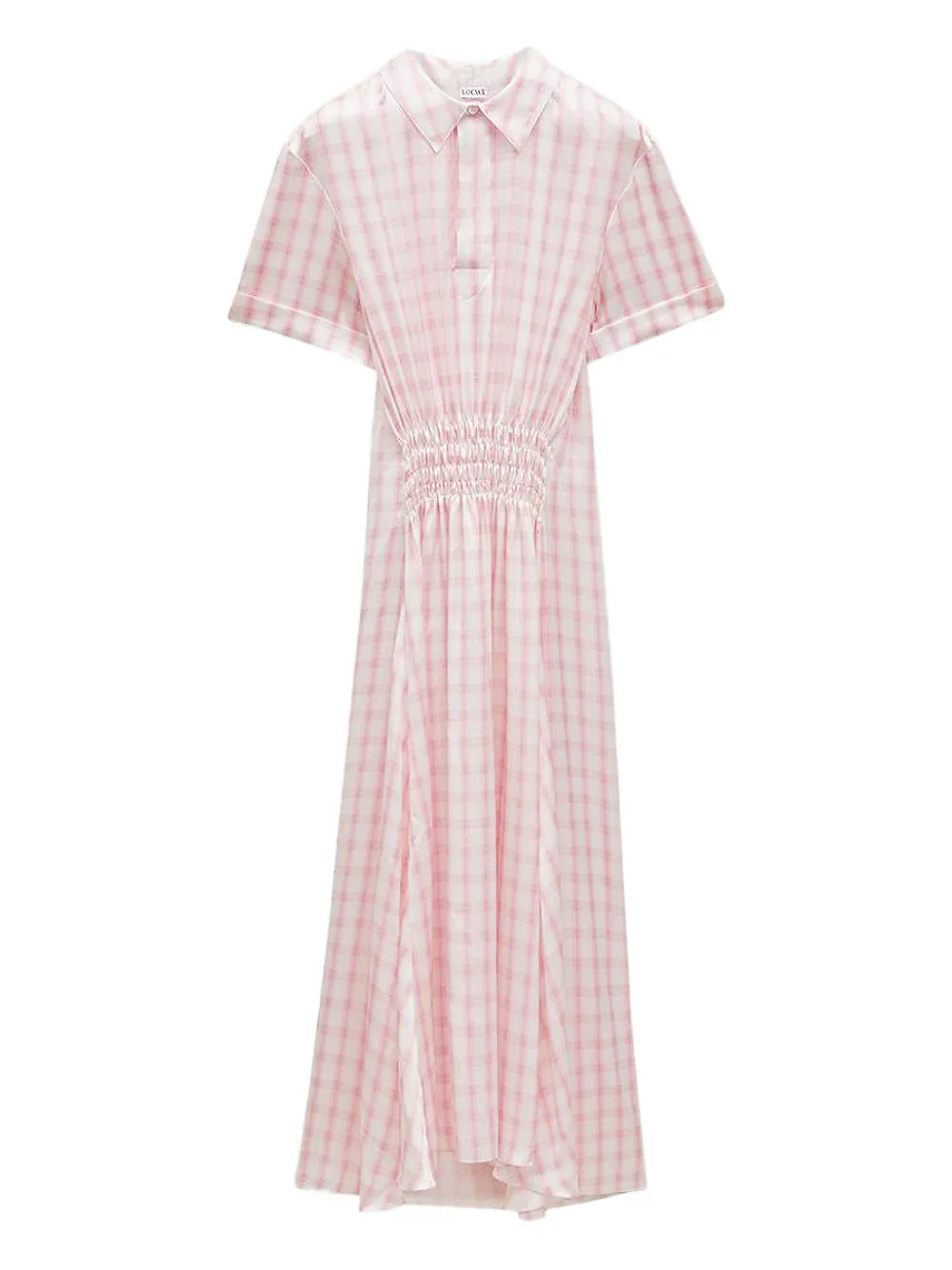 LOEWE smocking detail shirt dress Wit