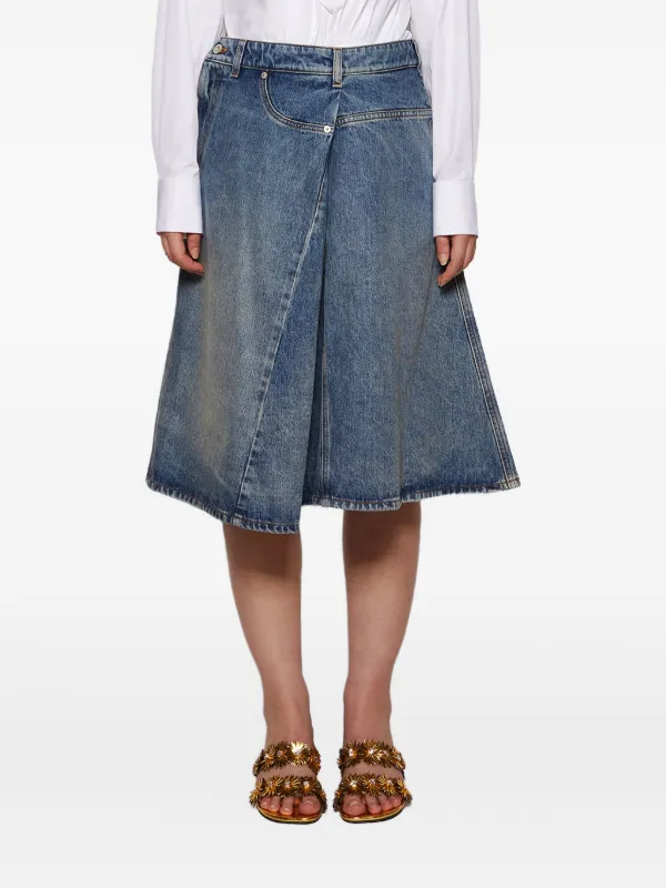 LOEWE デニム Aラインスカート | ブルー | FARFETCH JP
