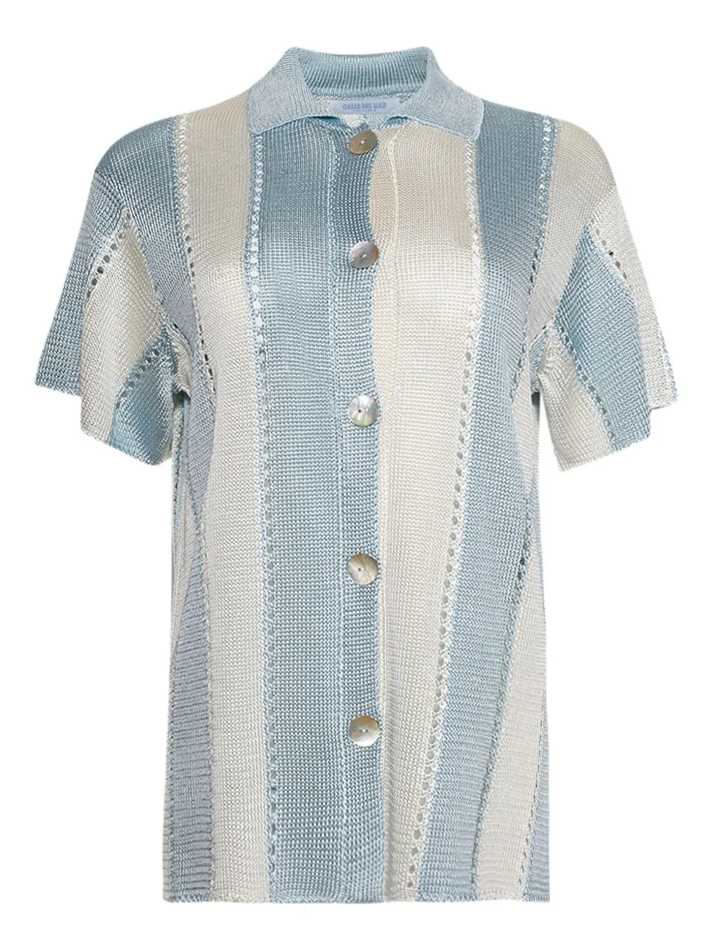 Calle Del Mar Cabana gestreepte blouse met korte mouwen Blauw