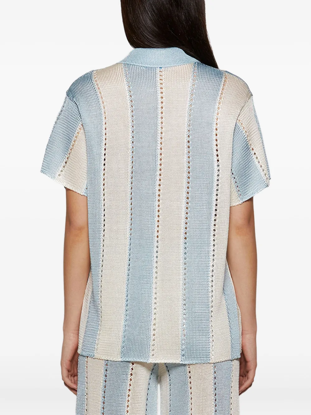Calle Del Mar Cabana gestreepte blouse met korte mouwen Blauw