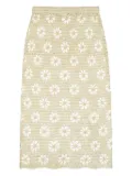 Calle Del Mar floral crochet maxi skirt - Neutrals