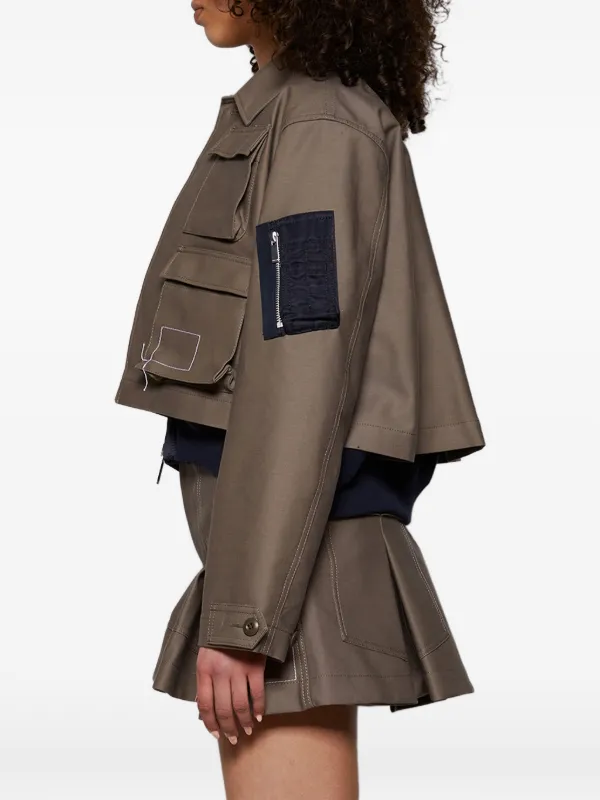 Sacai multi-pocket Jacket | Brown | FARFETCH