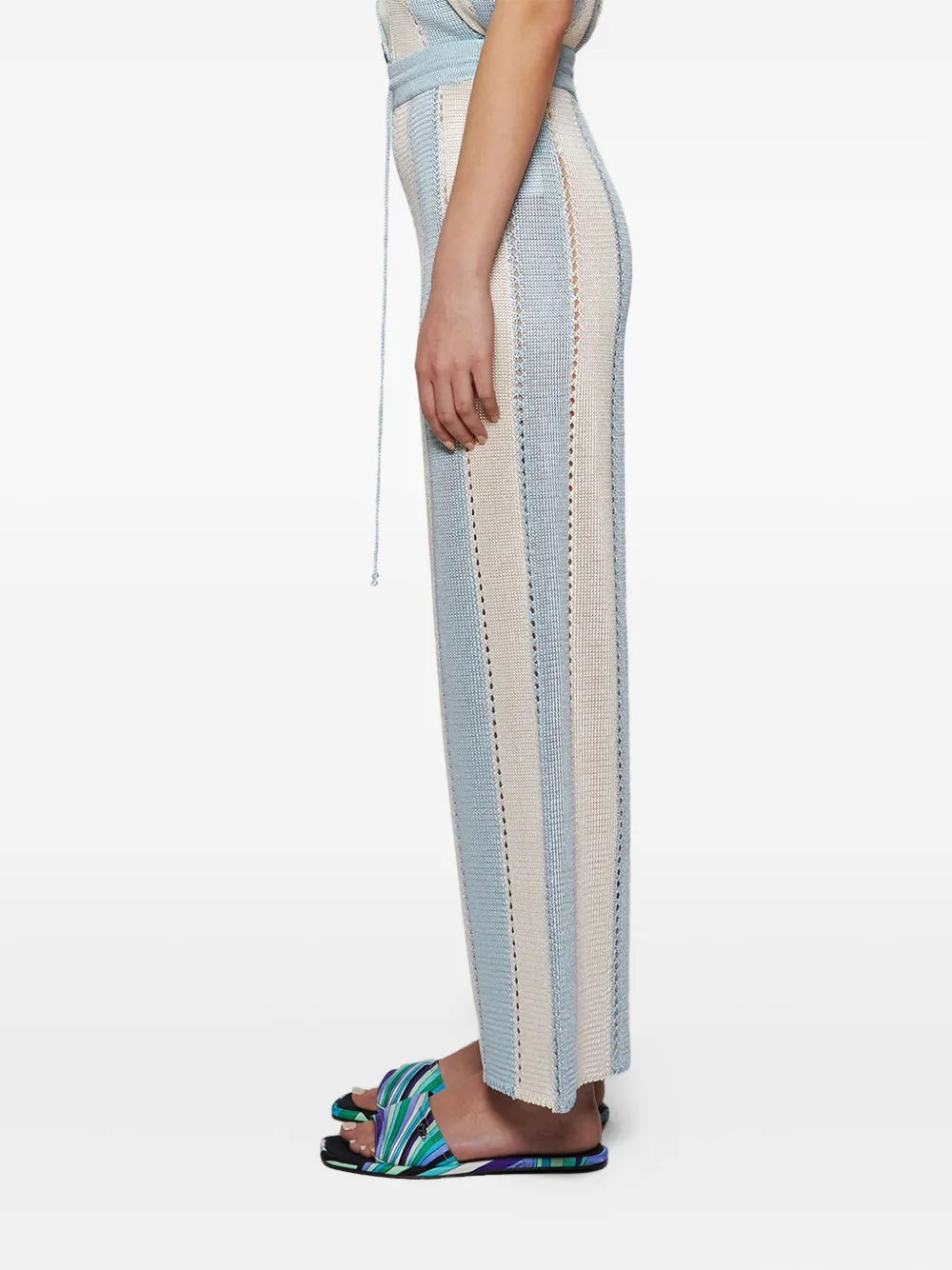 Calle Del Mar Cabana gestreepte gebreide broek Blauw