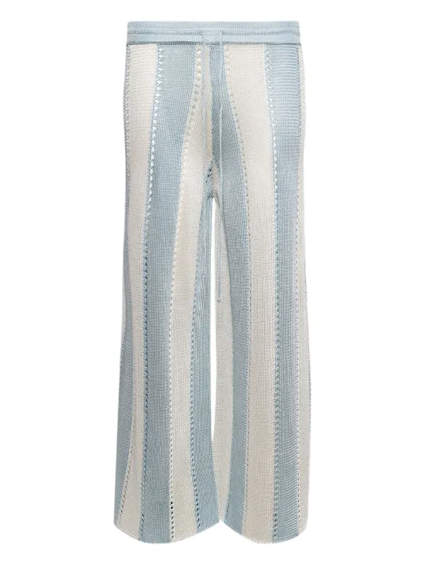 Calle Del Mar Cabana Stripes Knit Trousers in Blue