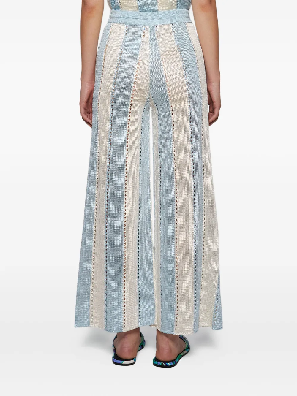 Calle Del Mar Cabana gestreepte gebreide broek Blauw