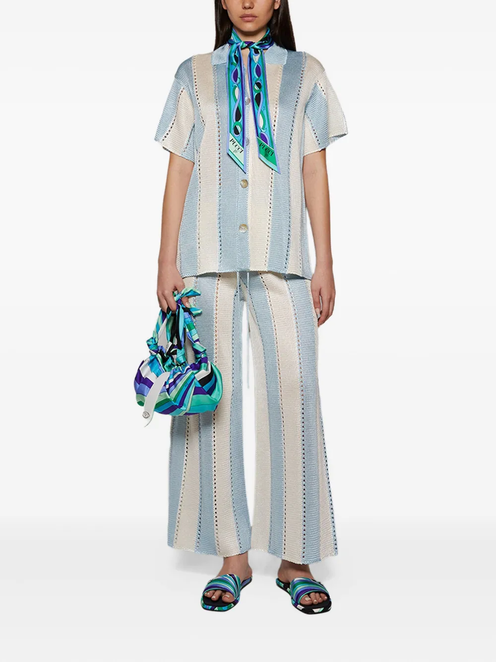 Calle Del Mar Cabana stripes knit trousers | Wide-Leg Pants | Image 2