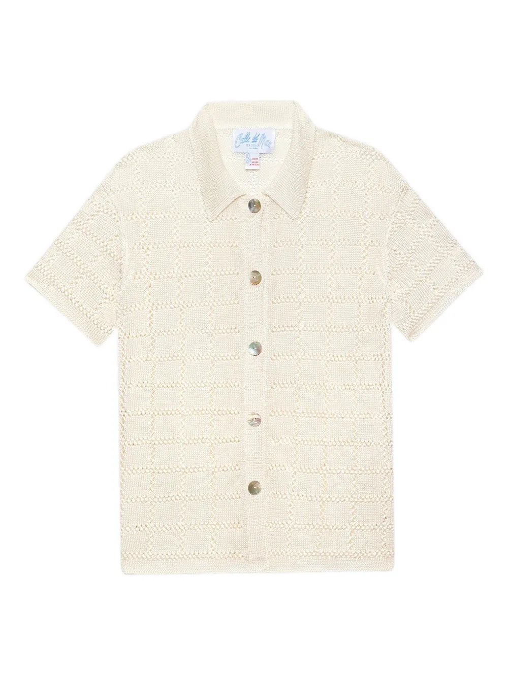Calle Del Mar グリッドパターン ショートスリーブシャツ - ホワイト Calle Del Mar グリッドパターン ショートスリーブシャツ - ホワイト