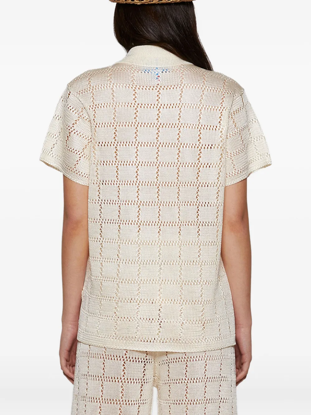 Calle Del Mar Blouse met korte mouwen en patroon Wit