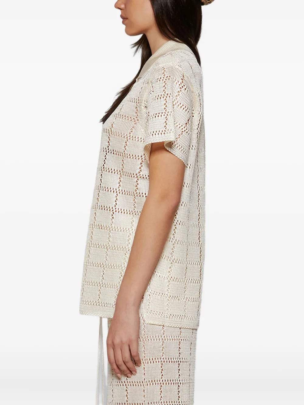 Calle Del Mar Blouse met korte mouwen en patroon Wit