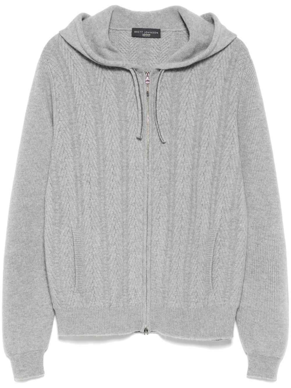 Herringbone cashmere hoodie