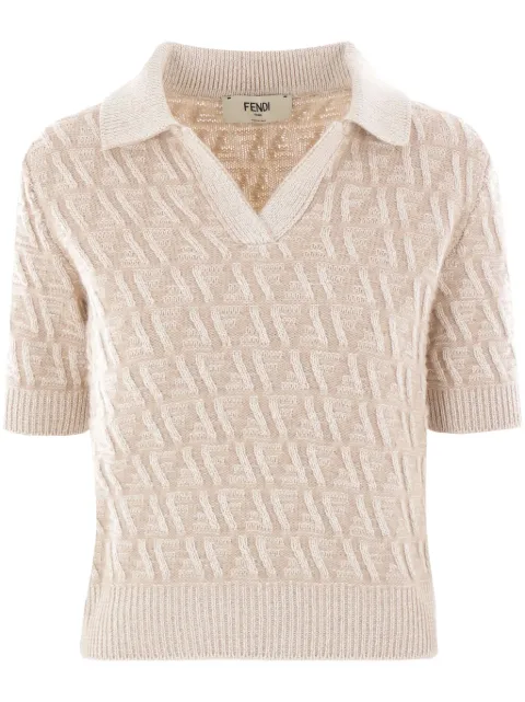 FENDI playera tipo polo con bordado FF