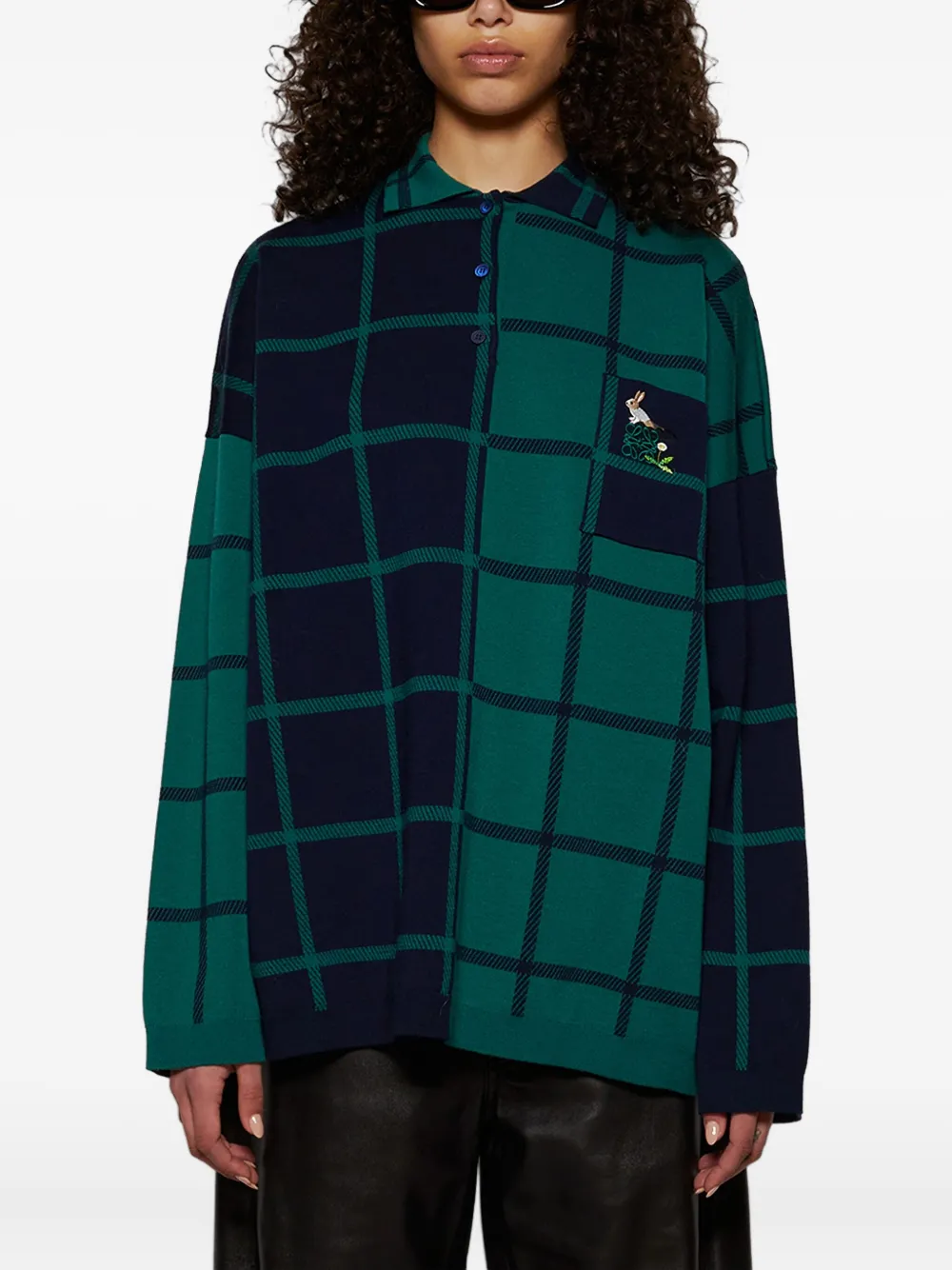 LOEWE Geruite polotop Groen