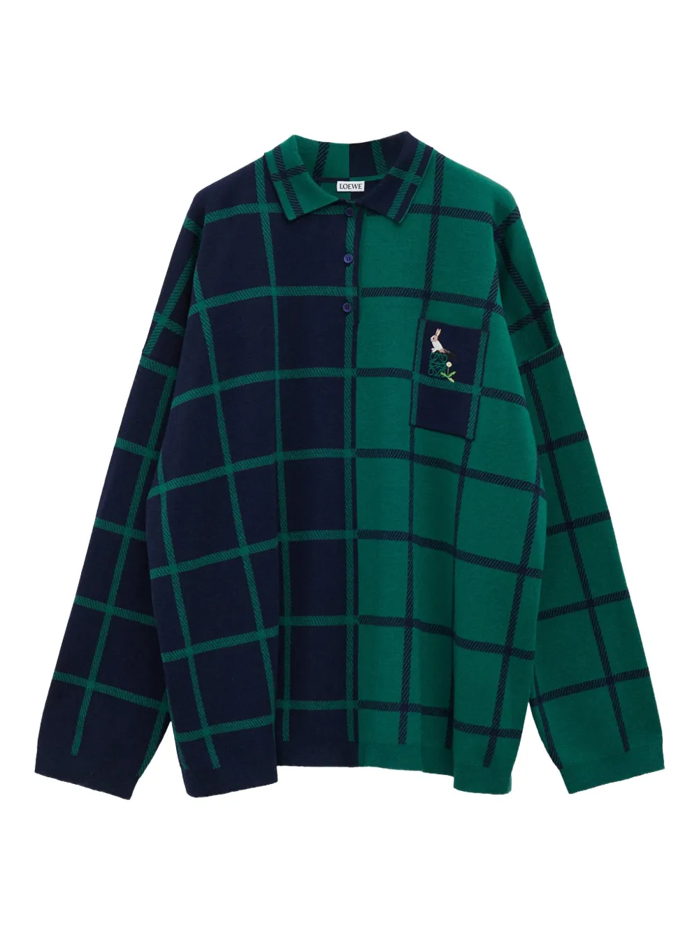 LOEWE Geruite polotop Groen