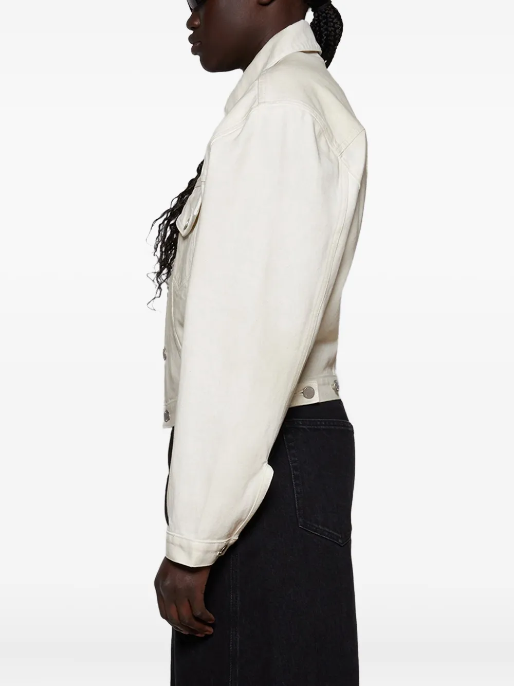 ENTIRE STUDIOS cropped denim jacket Wit