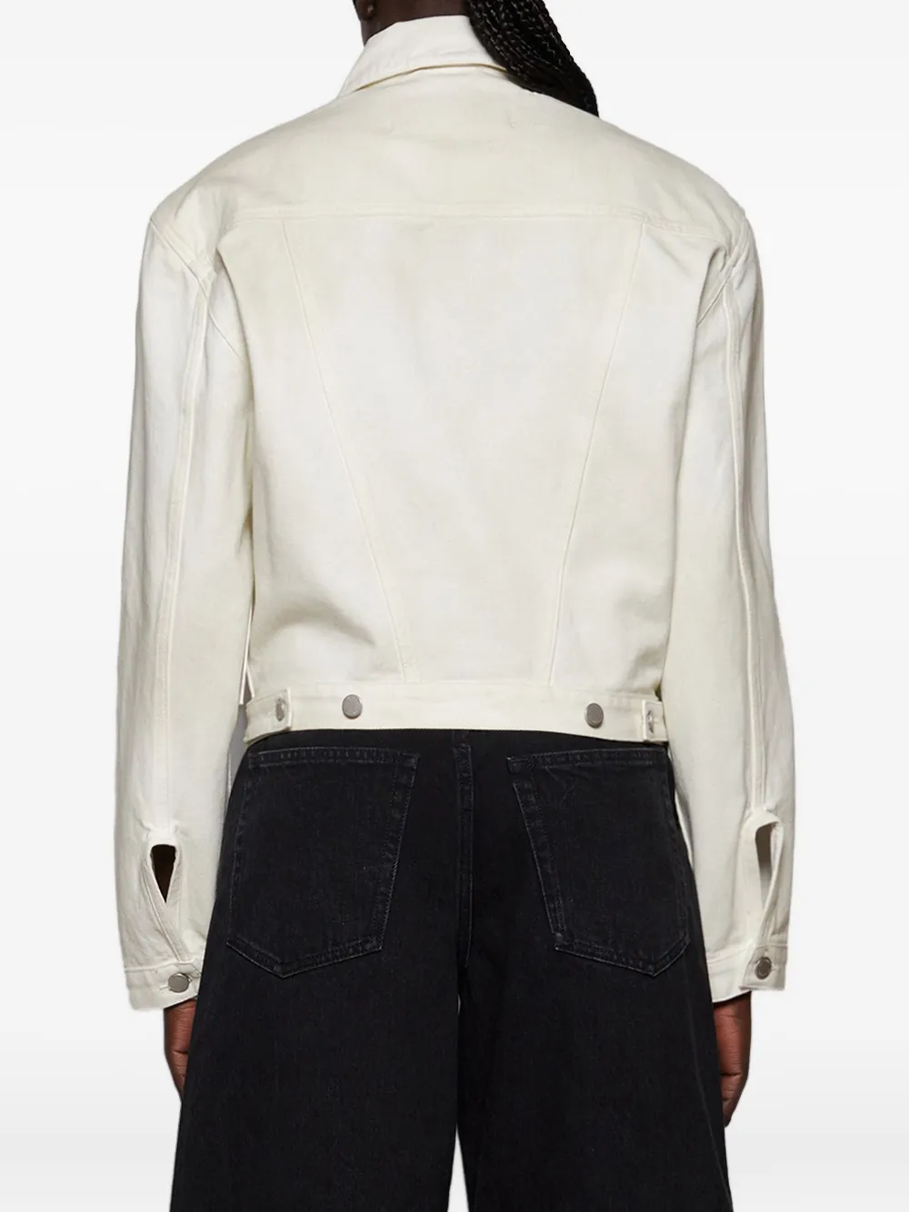 ENTIRE STUDIOS cropped denim jacket Wit