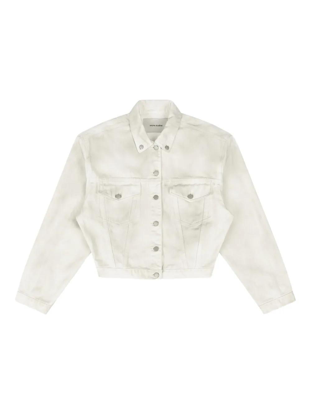 ENTIRE STUDIOS cropped denim jacket Wit