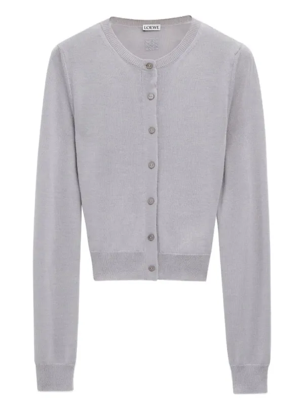 Loewe Fine-knit Cardigan in Grey