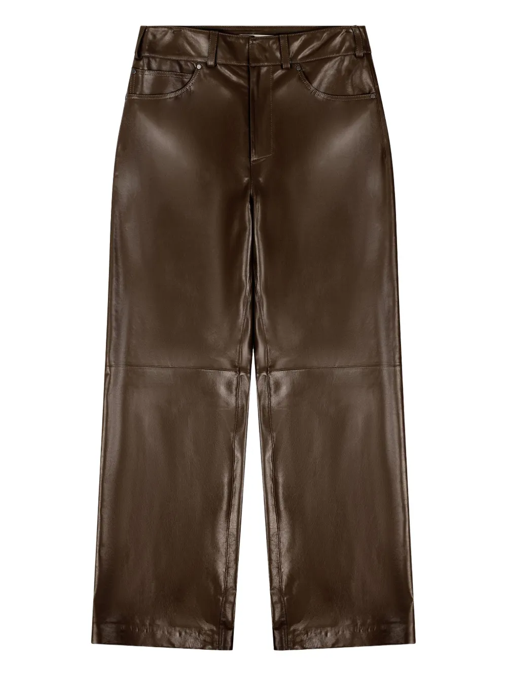 ENTIRE STUDIOS Leren broek Bruin