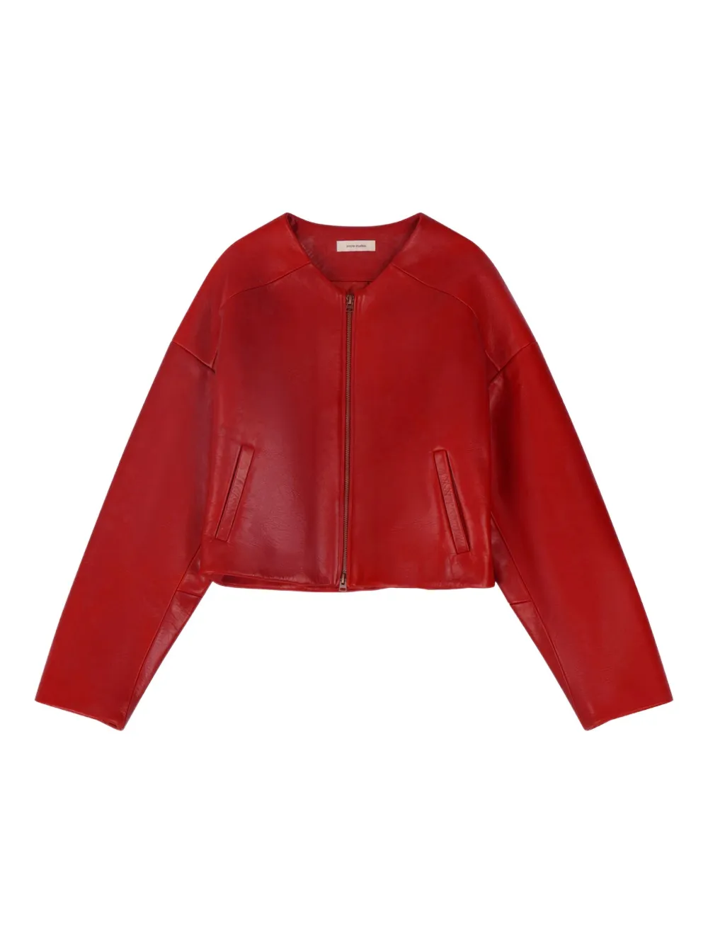 ENTIRE STUDIOS Arced zip-up leather jacket | arancione | Image 1