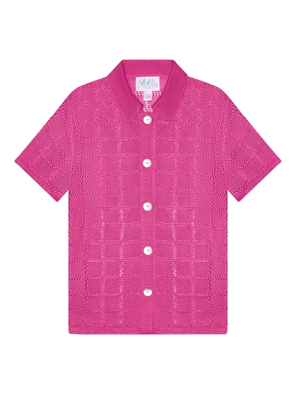 Calle Del Mar グリッドパターン ショートスリーブ シャツ - ピンク Calle Del Mar グリッドパターン ショートスリーブ シャツ - ピンク