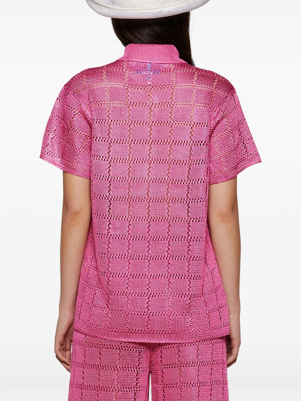 Calle Del Mar Blouse met patroon en korte mouwen Roze