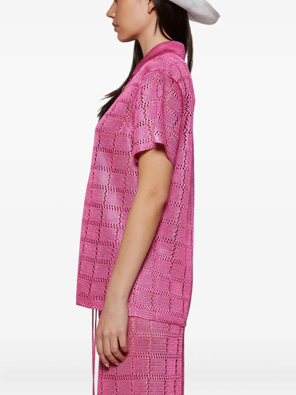 Calle Del Mar Blouse met patroon en korte mouwen Roze