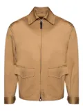 Doppiaa patch-pocket zip-up jacket - Brown
