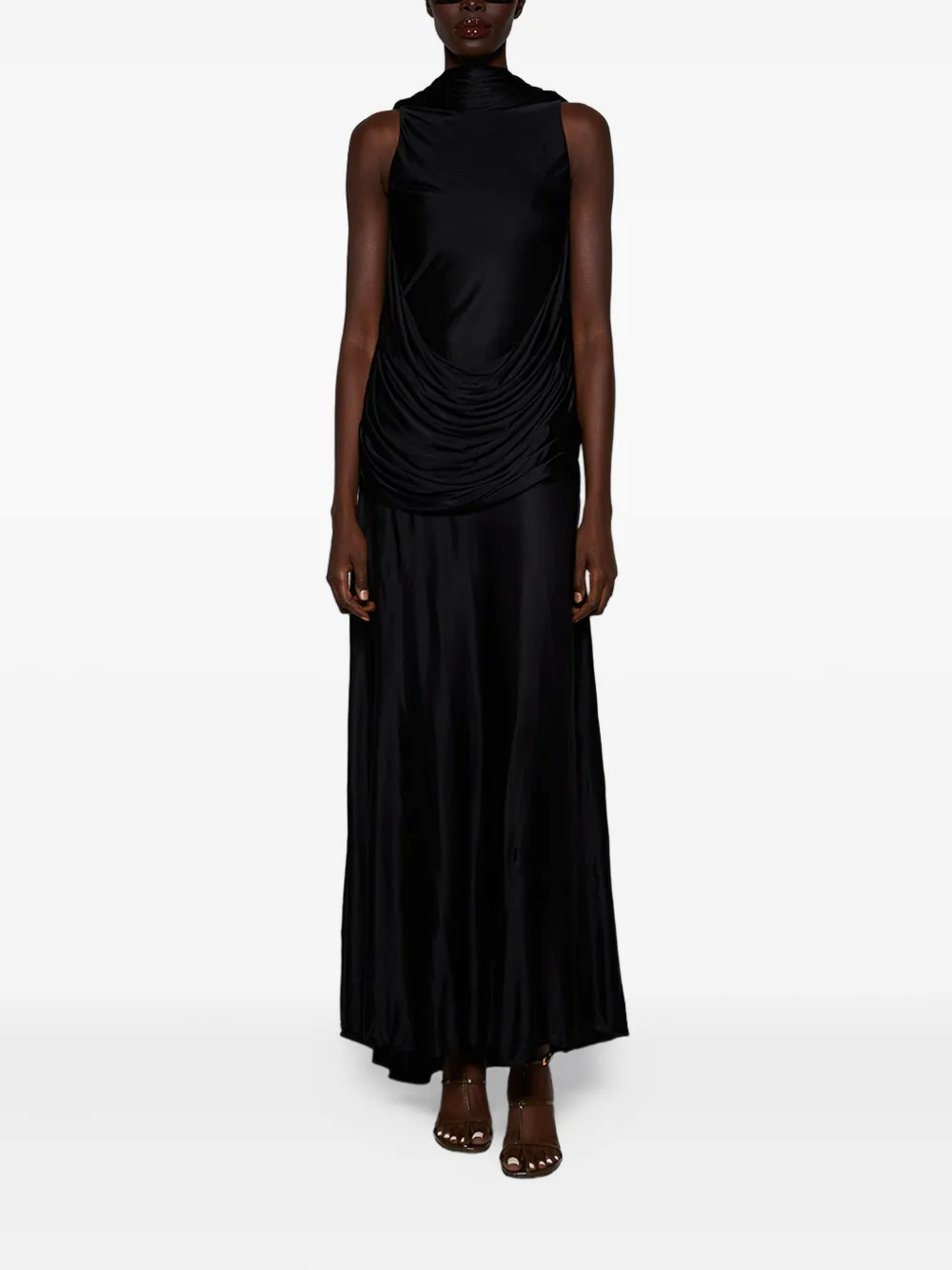 LOEWE Anagram Pebble-detail maxi dress - Zwart