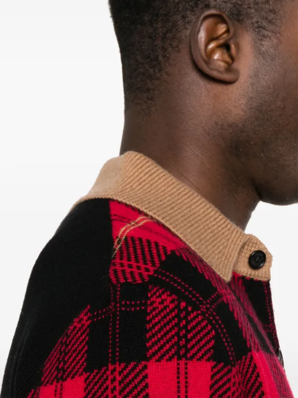 Guest In Residence チェック カーディガン | レッド | FARFETCH JP
