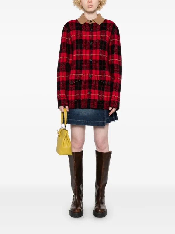 Guest In Residence チェック カーディガン | レッド | FARFETCH JP