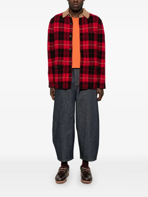 ACUOD by CHANU 赤黒チェック ロングカーディガン ACUOD by CHANU 赤黒チェック ロングカーディガン 秋☆ウール100