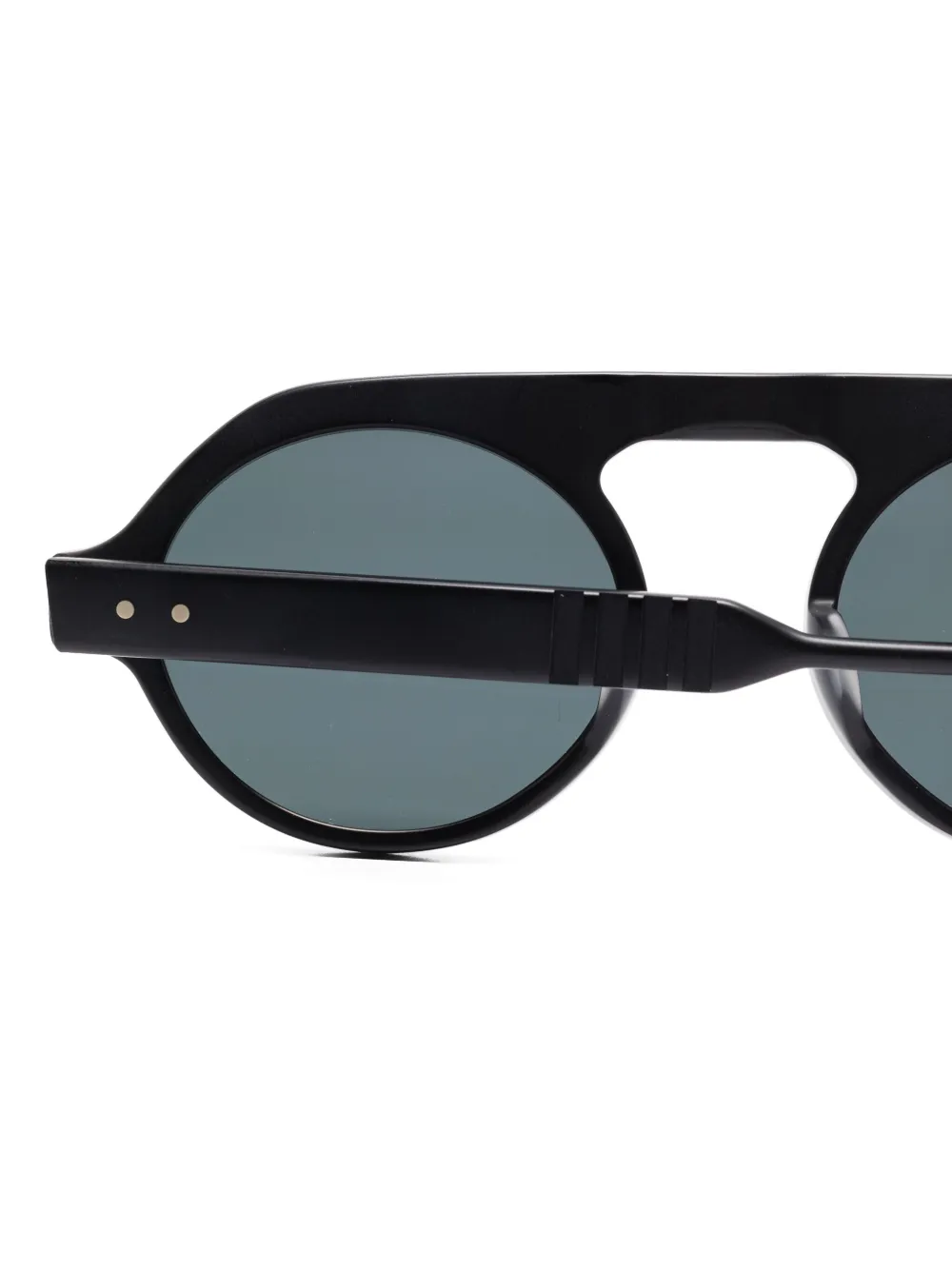 Thom Browne Eyewear Zonnebril met rond montuur Zwart