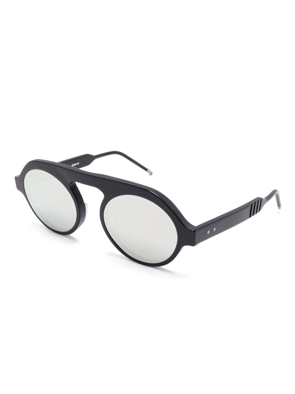 Thom Browne Eyewear Zonnebril met rond montuur - Zwart