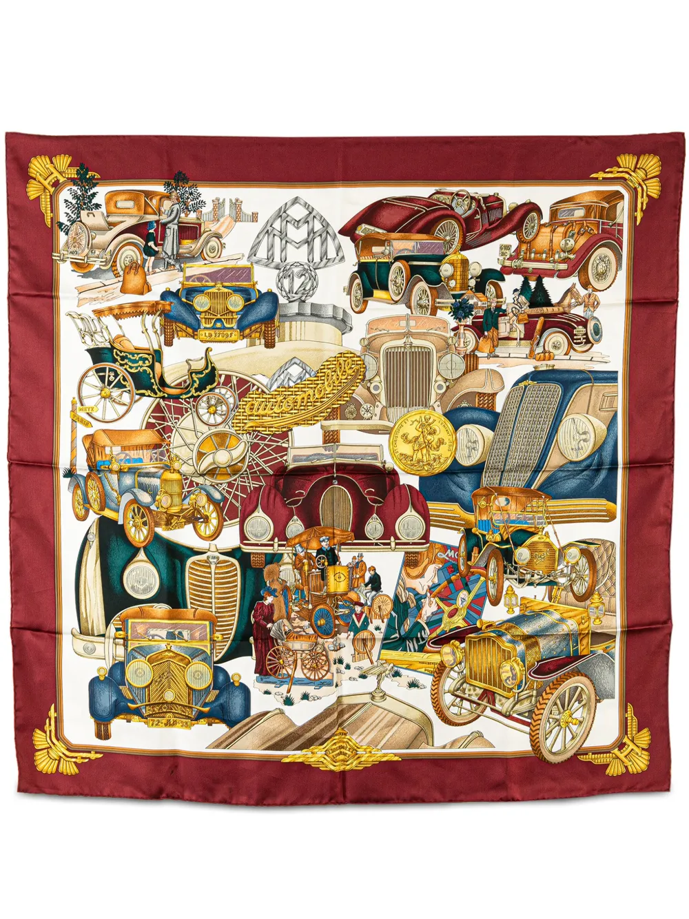 Hermes 20th Century Automobile Silk Scarf scarves Women