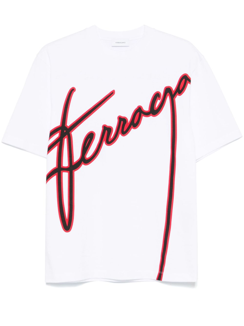 Ferragamo T-shirt met logoprint Wit