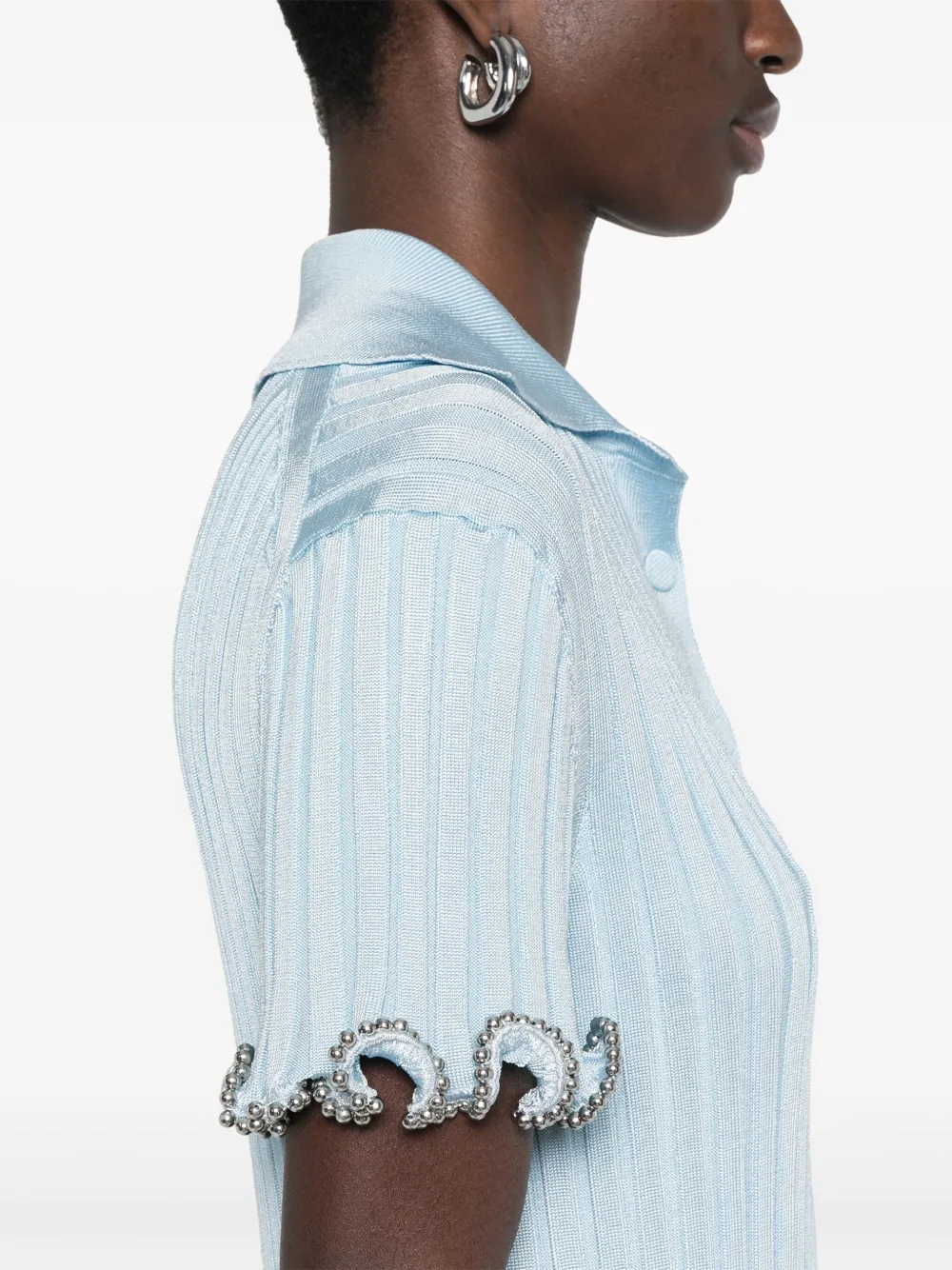 Jil Sander Ribgebreide mini-jurk Blauw
