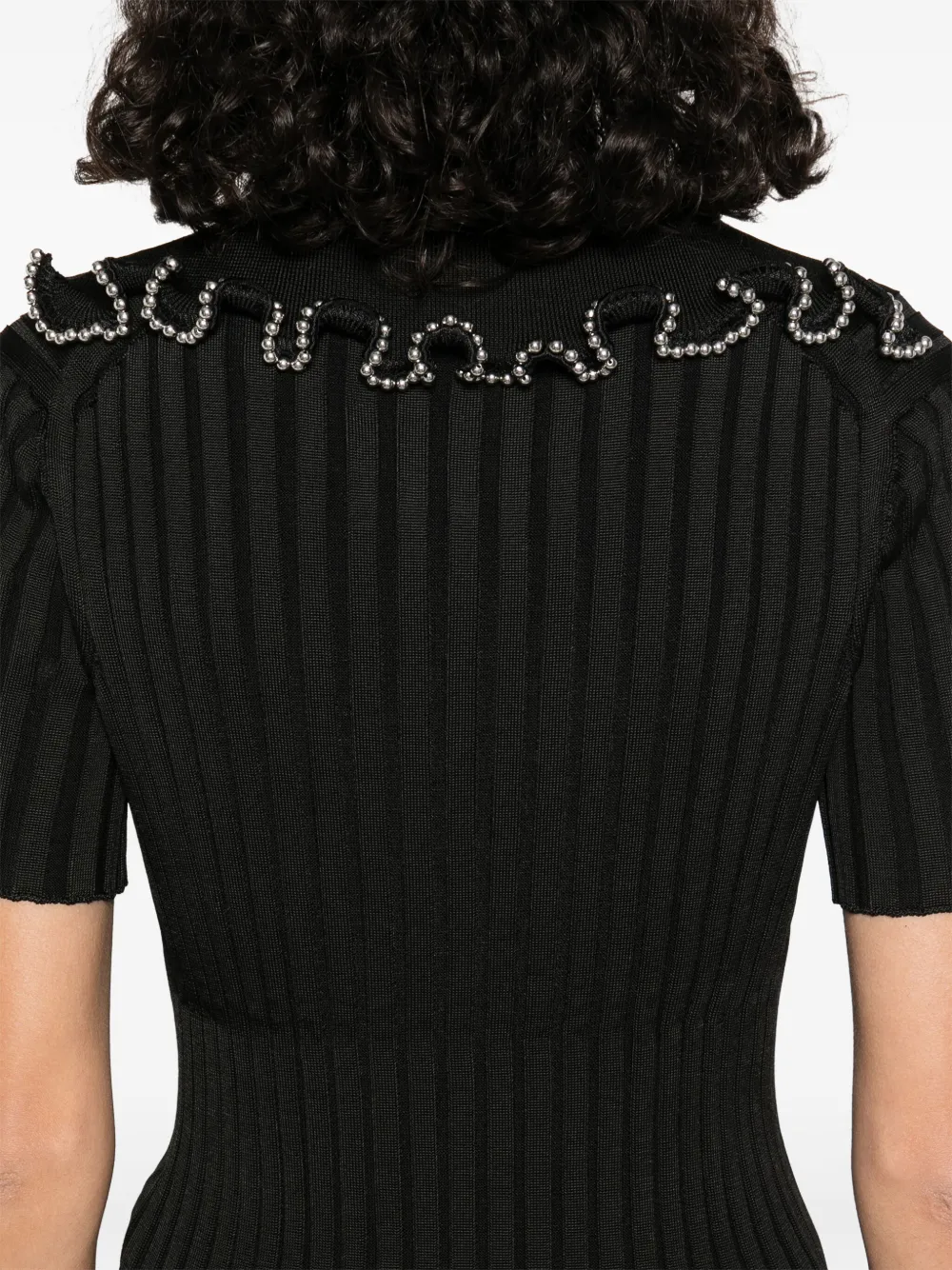Jil Sander Ribgebreide polotop Zwart