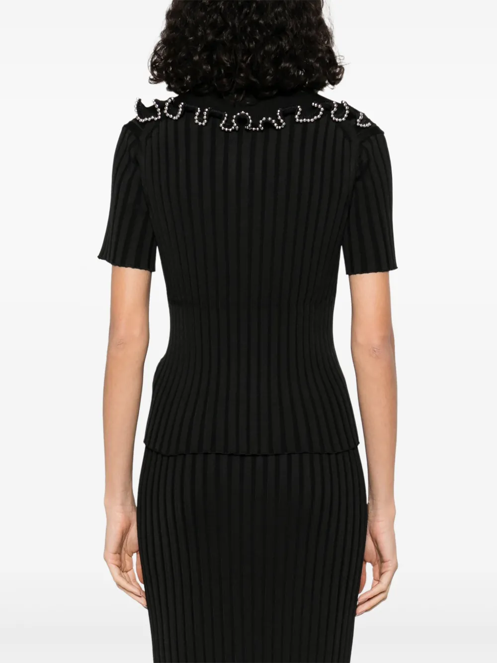 Jil Sander Ribgebreide polotop Zwart