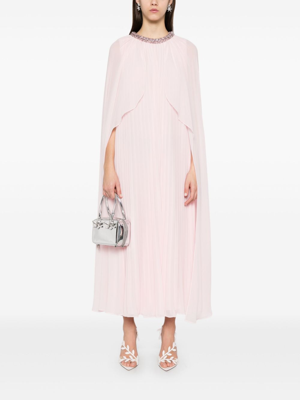 Self-Portrait cape midi dress - Roze