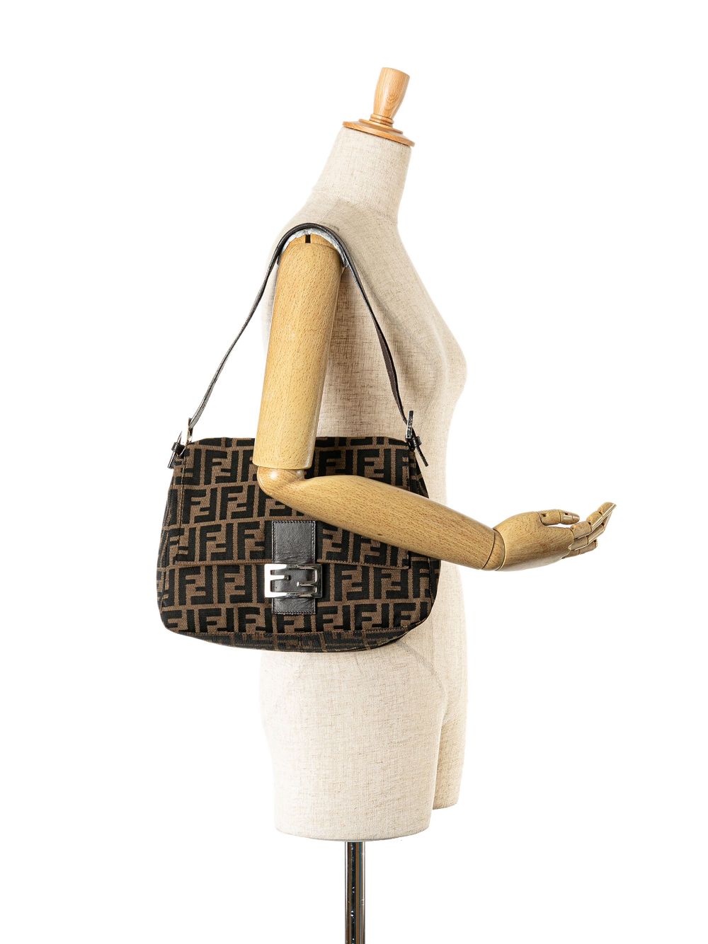 Fendi Pre-Owned 2000-2010 Zucca Canvas Mamma Forever shoulder bag - Bruin