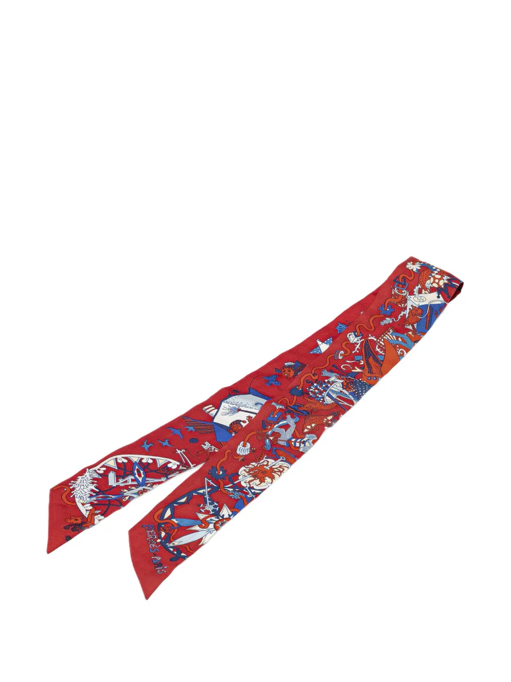 Hermès Pre-Owned 20th Century La Folle Parade Silk Twilly Scarf scarves - Rood