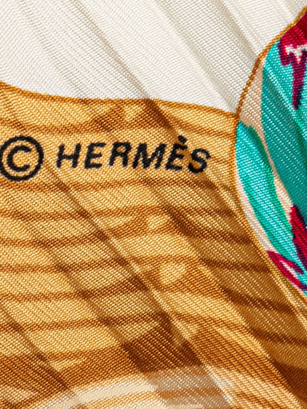 Hermes 20th Century Couvee d Hermes Pleated Silk Scarf scarves Women