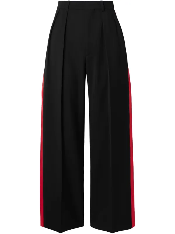WARDROBE.NYC Side-stripe Palazzo Pants in Black