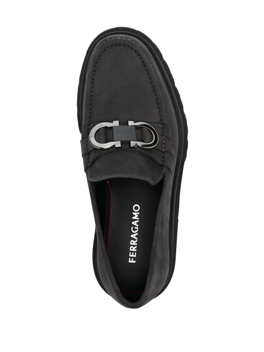 Ferragamo Gancini-plaque loafers Grey