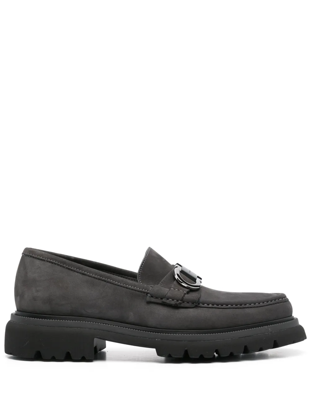 Ferragamo Gancini-plaque loafers Grey