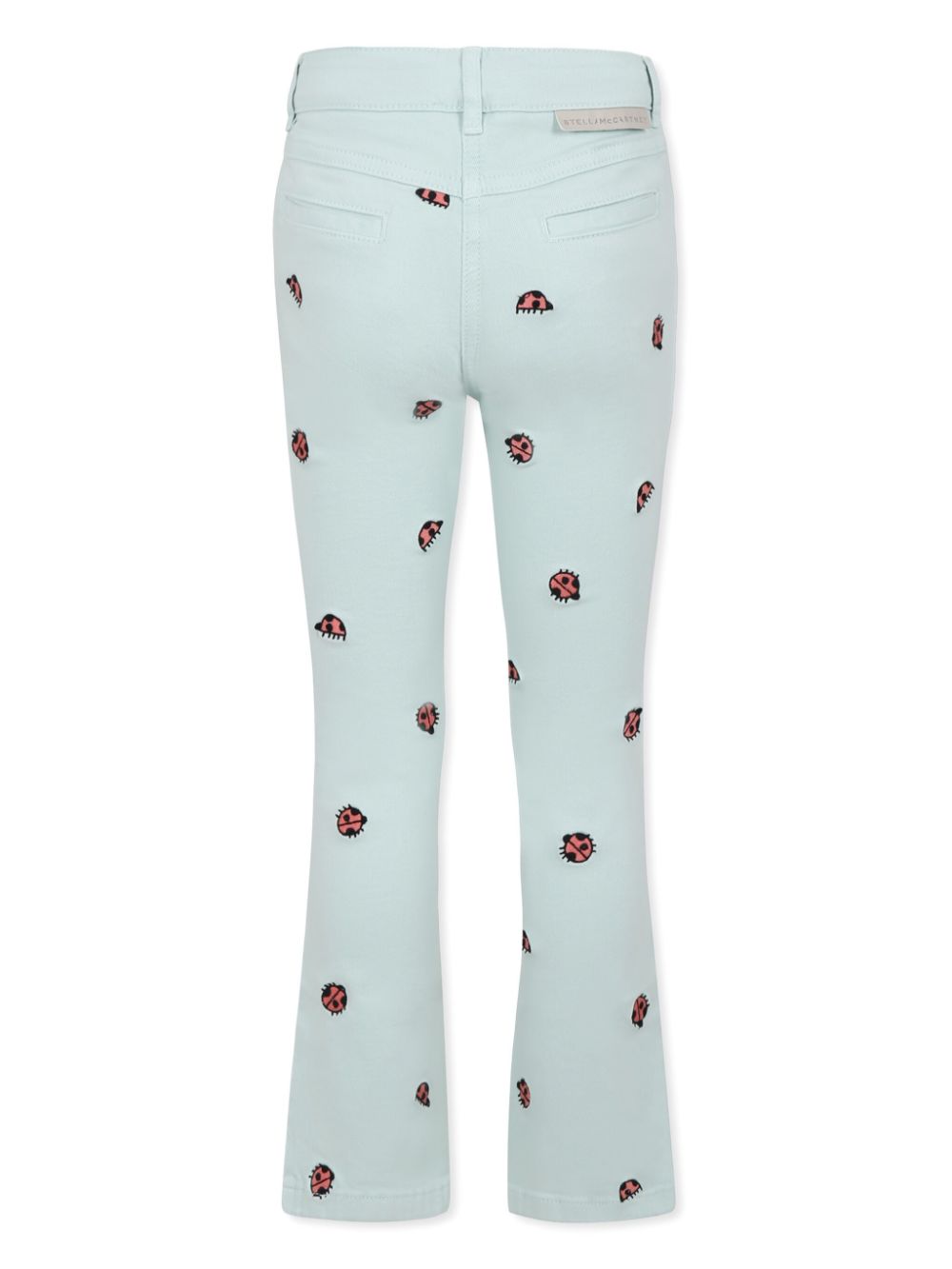 Stella McCartney Kids ladybug embroidery jeans - Groen