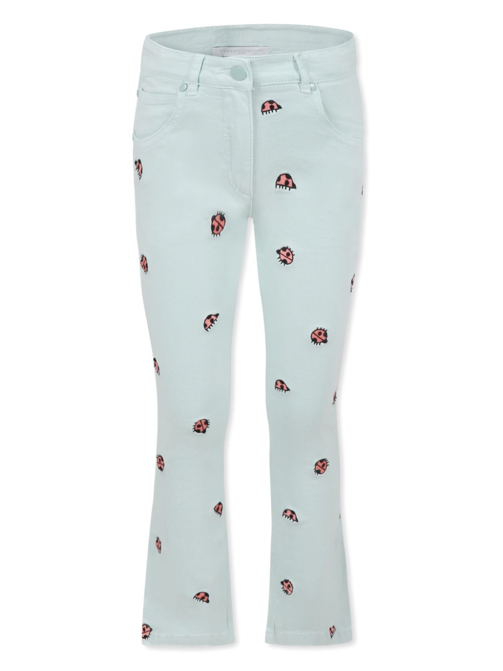 Stella McCartney Kids ladybug embroidery jeans - Green