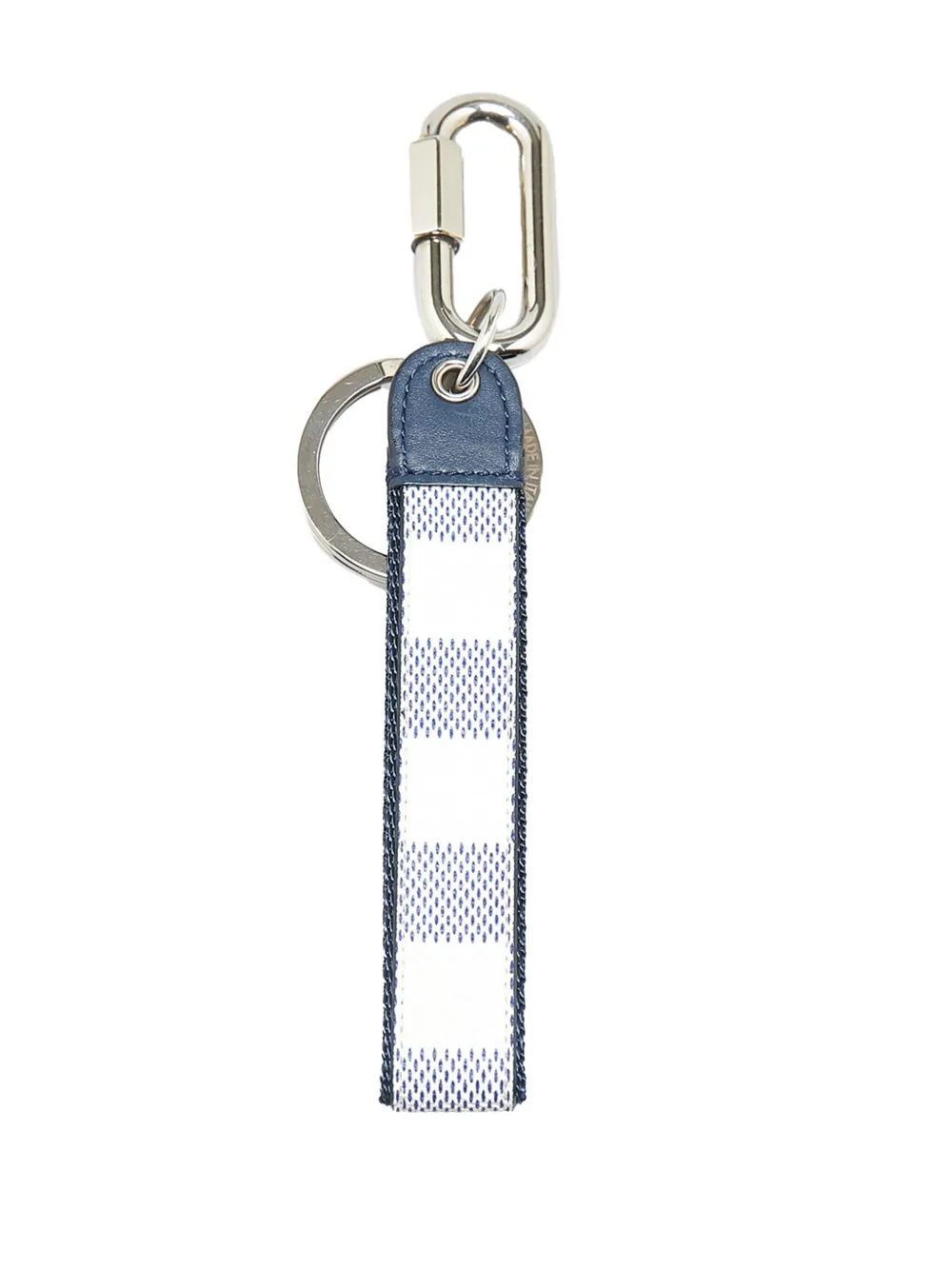Pre-owned Louis Vuitton 2019 Damier Azur Coastline Matchpoint Dragonne Key Chain In White